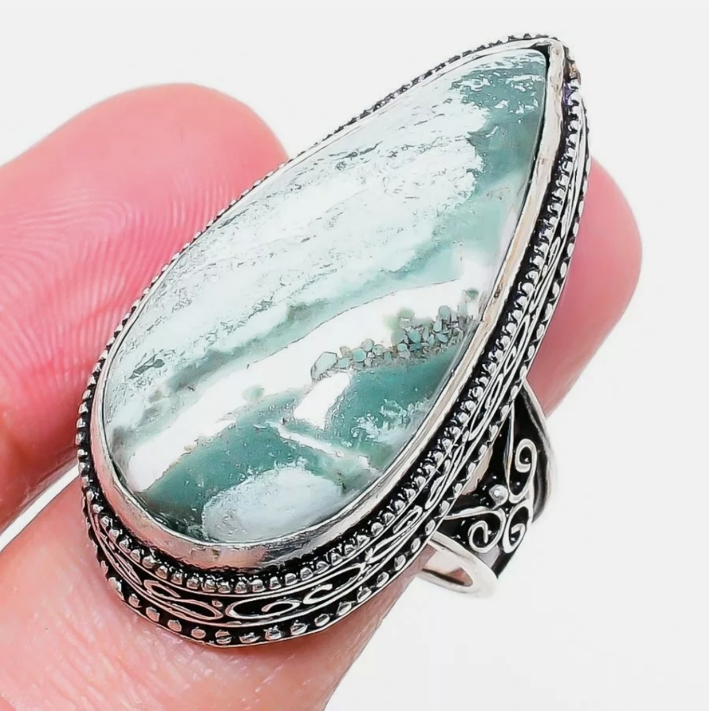 New Imperial Jasper Antique Design 925 Silver Ring.